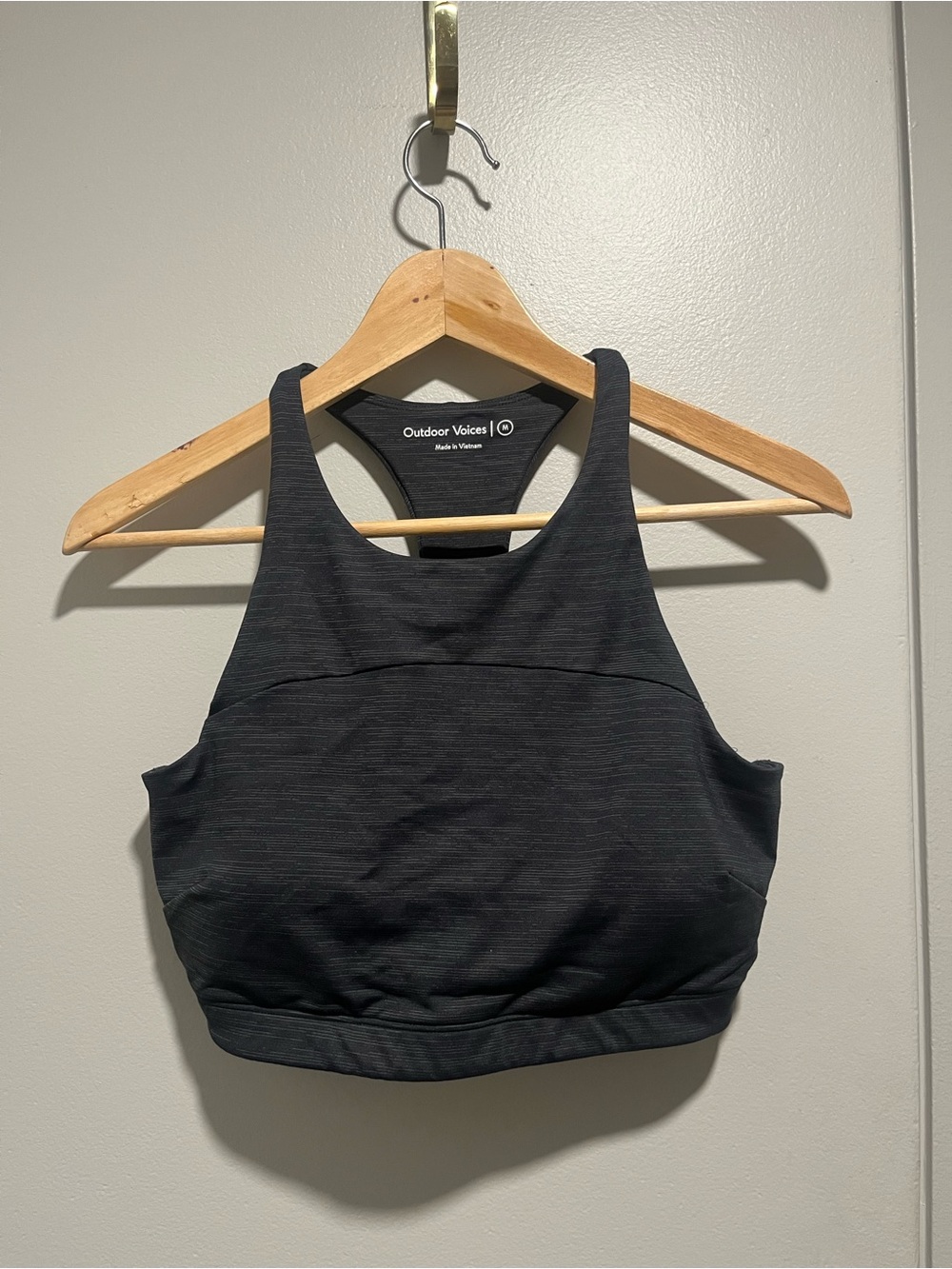 Outdoor Voices Charcoal High-Neck Crop Top